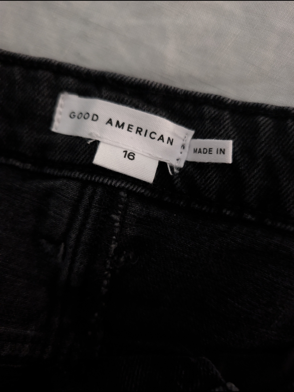 ​NWT Good American Good Ease Denim Maxi Skirt Black Slit Size 16 - Picture 3 of 9